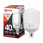 Лампа сд LED-HP-PRO 40Вт 230В Е27 с адаптером E40 6500К 3800Лм IN HOME
