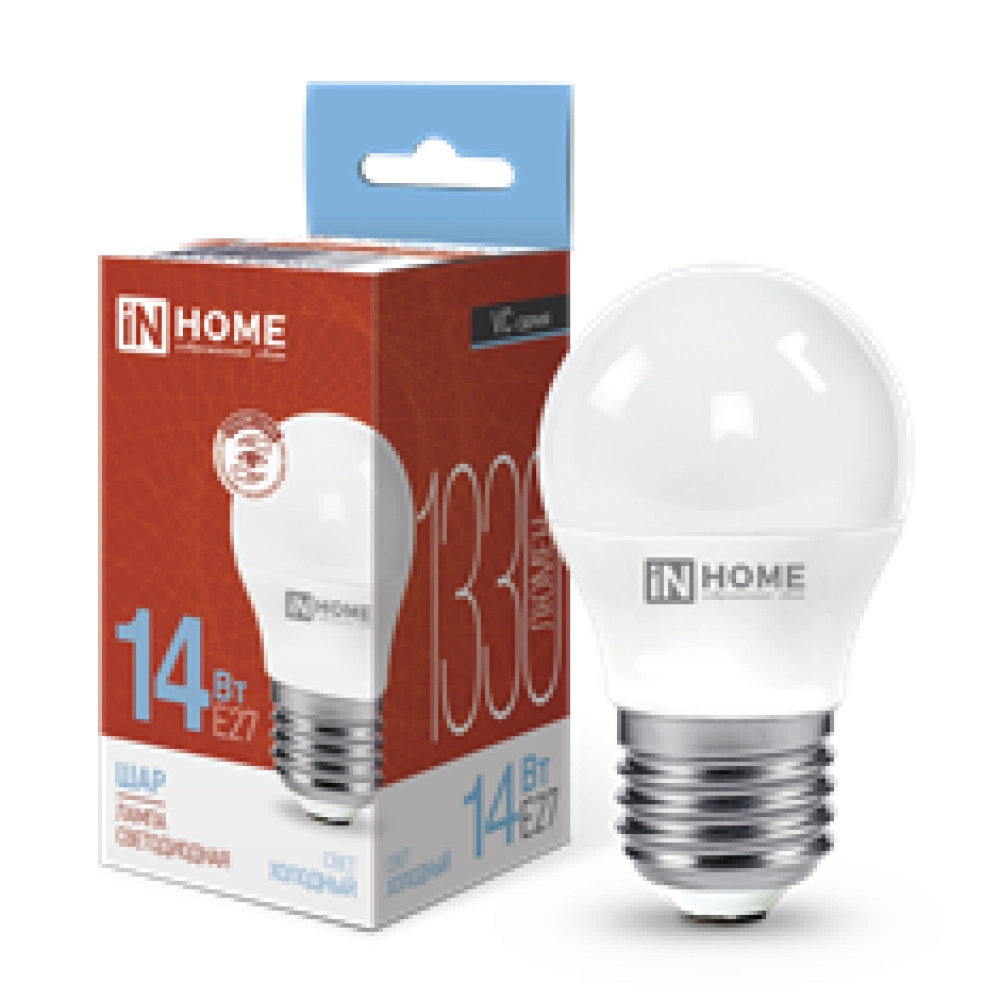 Лампа светодиодная LED-ШАР-VC 14Вт E27 6500K 1330Лм IN HOME