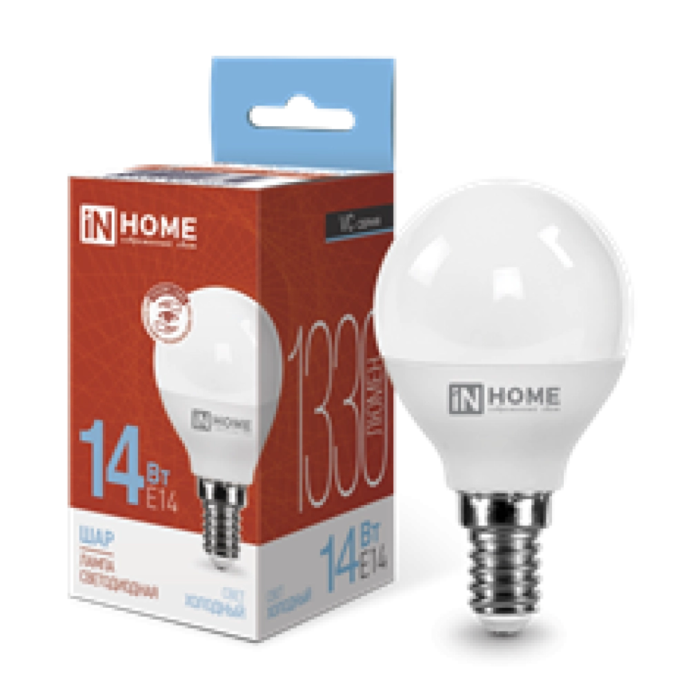 Лампа светодиодная LED-ШАР-VC 14Вт E14 6500K 1330Лм IN HOME