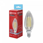 Лампа светодиодная LED-СВЕЧА-deco 12Вт 230В Е14 6500К 1350Лм прозрачная IN HOME