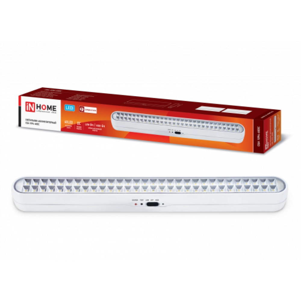 Светильник светодиодный аварийный СБА 1094-60DC 60LED 2.2Ah lithium battery DC IN HOME