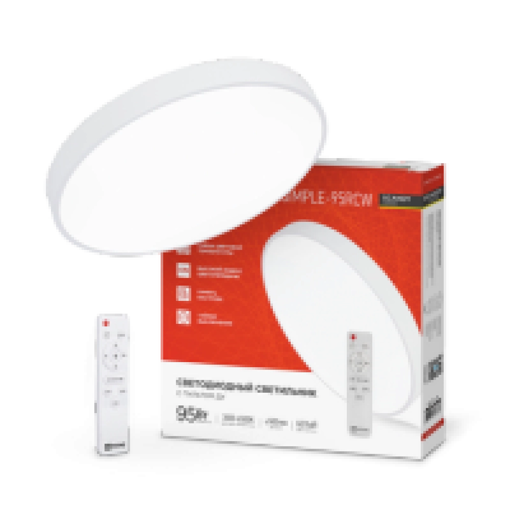 Светильник светодиодный SCANDY SIMPLE -95RCW 95Вт 230B 3000-6500K 7600Лм 500х50мм с пультом ДУ белый